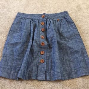 BDG Chambray Button Down Skirt